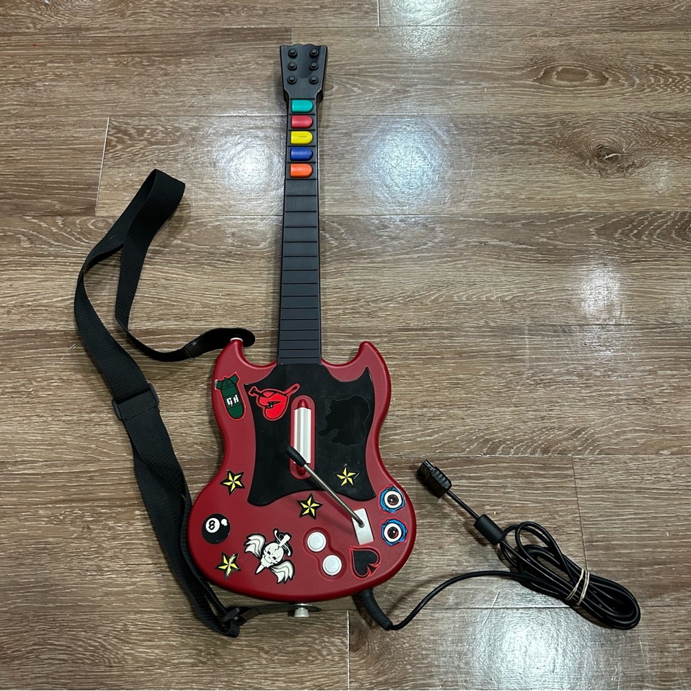 Guitar Hero Gibson SG Red Octane PS2 Wired Controller PSLGH Tested Works